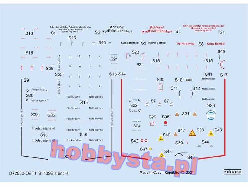 Bf 109E stencils 1/72 - zdjęcie 1