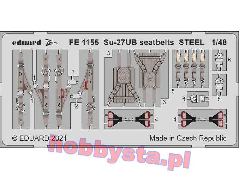 Su-27UB seatbelts STEEL 1/48 - zdjęcie 1 Su-27UB seatbelts STEEL 1/48 - zdjęcie 1