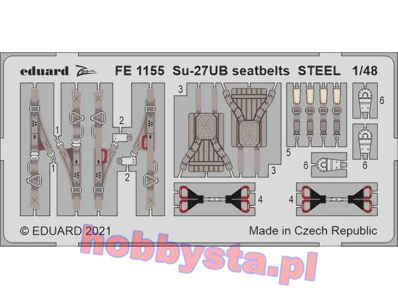 Su-27UB seatbelts STEEL 1/48 - zdjęcie 1