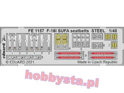 F-16I SUFA seatbelts STEEL 1/48 - zdjęcie 1