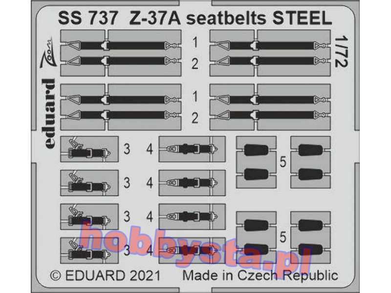 Z-37A seatbelts STEEL 1/72 - zdjęcie 1 Z-37A seatbelts STEEL 1/72 - zdjęcie 1