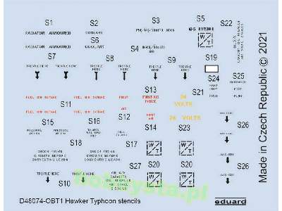 Hawker Typhoon stencils 1/48 - zdjęcie 1