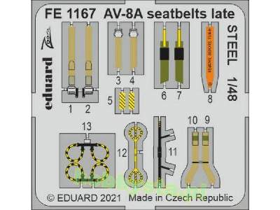 AV-8A seatbelts late STEEL 1/48 - zdjęcie 1