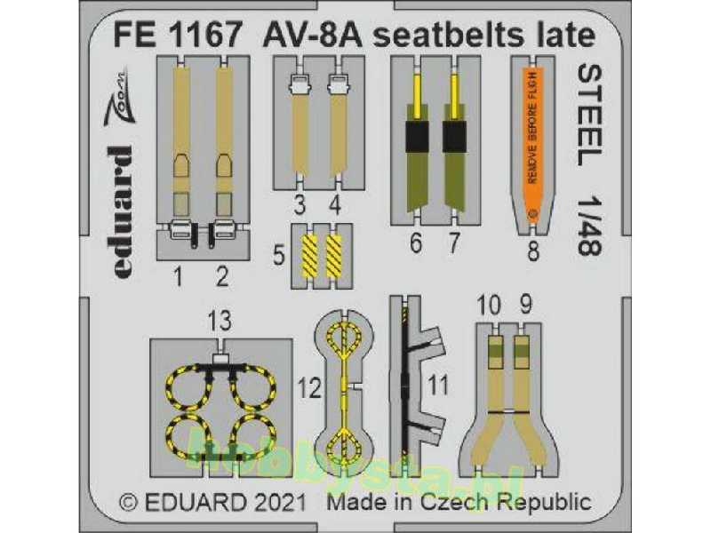 AV-8A seatbelts late STEEL 1/48 - zdjęcie 1 AV-8A seatbelts late STEEL 1/48 - zdjęcie 1
