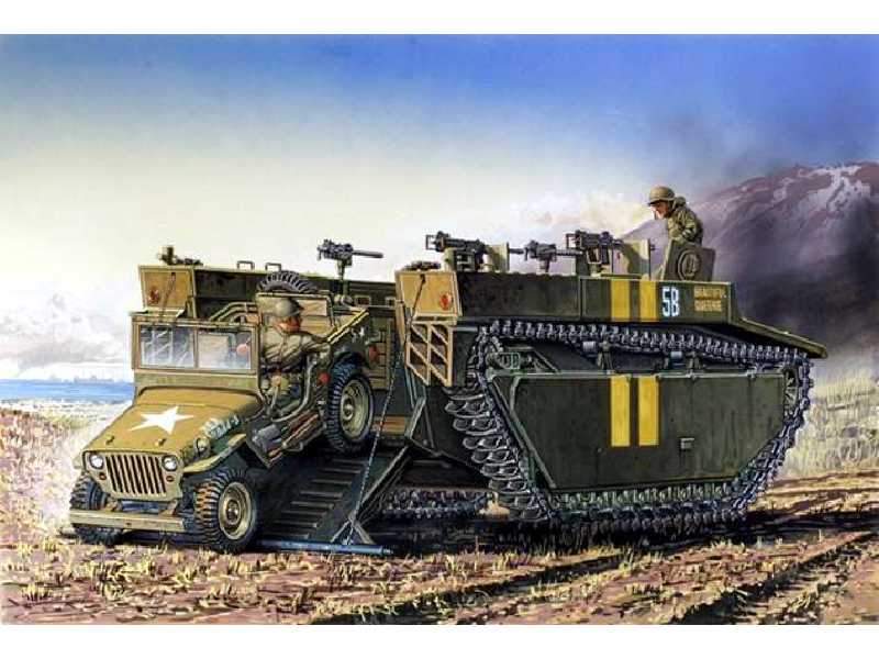 Transporter LVT-4 Water Buffalo + Jeep 1/4-Ton 4x4 Truck - zdjęcie 1 Transporter LVT-4 Water Buffalo + Jeep 1/4-Ton 4x4 Truck - zdjęcie 1