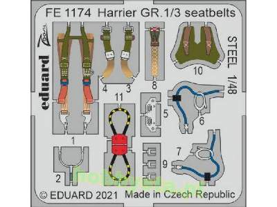 Harrier GR.1/3 seatbelts STEEL 1/48 - Kinetic - zdjęcie 1