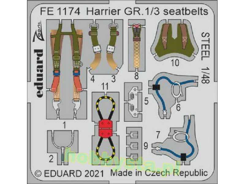 Harrier GR.1/3 seatbelts STEEL 1/48 - Kinetic - zdjęcie 1