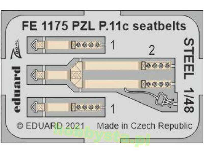 PZL P.11c seatbelts STEEL 1/48 - Arma Hobby - zdjęcie 1
