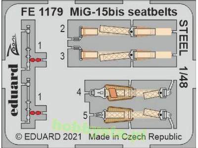 MiG-15bis seatbelts STEEL 1/48 - zdjęcie 1