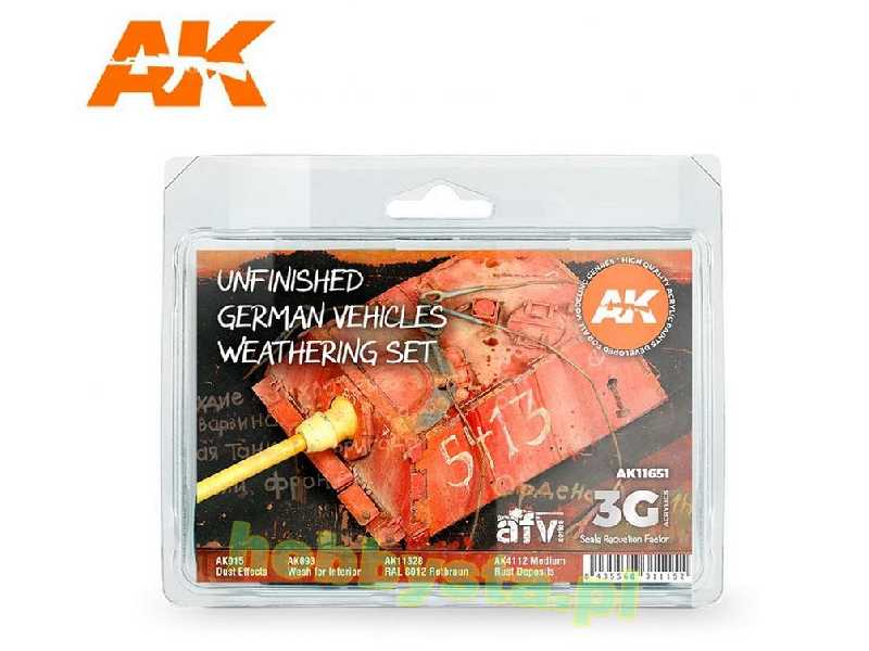 AK 11651 Unfinished German Vehicles Weathering Set - zdjęcie 1 AK 11651 Unfinished German Vehicles Weathering Set - zdjęcie 1