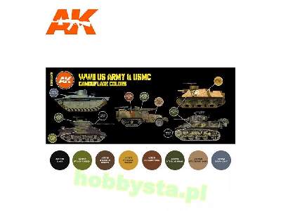 AK 11668 WWii US Army And Usmc Camouflage Colors Set - zdjęcie 2
