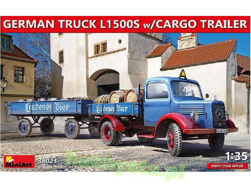 Niemiecki Mercedes L-1500 z przyczepą - zdjęcie 1 Niemiecki Mercedes L-1500 z przyczepą - zdjęcie 1