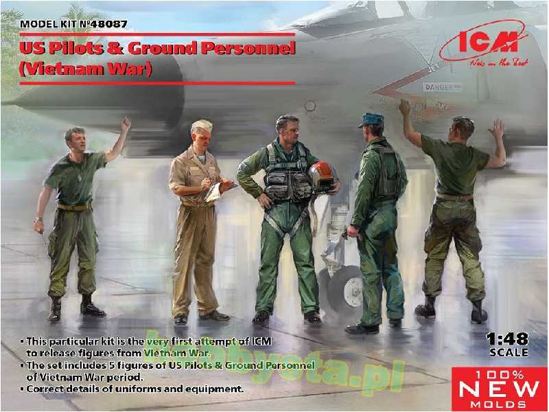 Amerykańscy piloci i personel naziemny - Wietnam - 5 figurek - zdjęcie 1