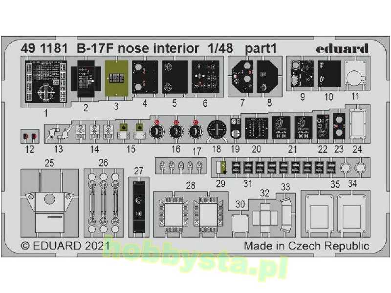 B-17F nose interior 1/48 - Hk Models - zdjęcie 1