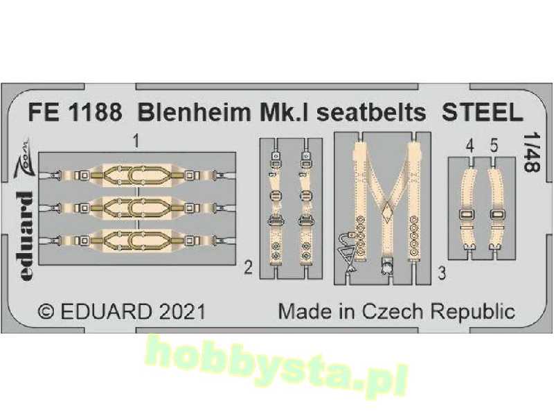 Blenheim Mk. I seatbelts STEEL 1/48 - zdjęcie 1 Blenheim Mk. I seatbelts STEEL 1/48 - zdjęcie 1