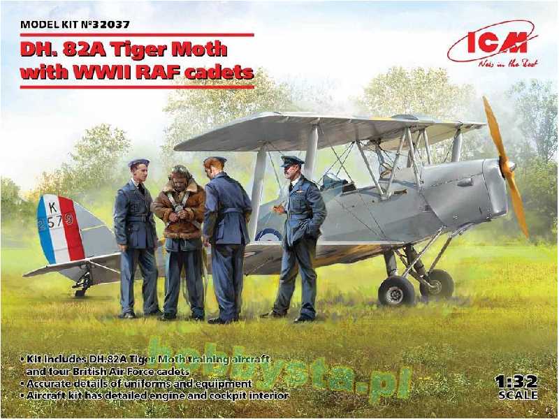 Dh. 82a Tiger Moth z figurkami kadetów RAF-u - zdjęcie 1 Dh. 82a Tiger Moth z figurkami kadetów RAF-u - zdjęcie 1