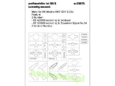 North-american B-25j Mitchell Paint Masks For National Insignia, - zdjęcie 1