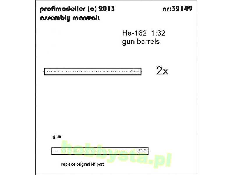 Heinkel He 162a Gun Barrels (Designed To Be Used With Best Choic - zdjęcie 1