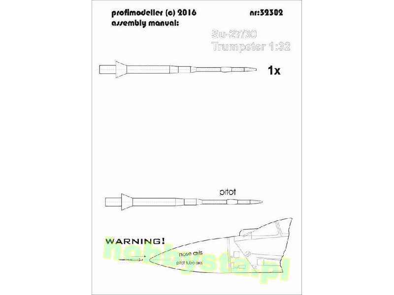 Pitot Su-27/30 For Trumpeter Kit - zdjęcie 1 Pitot Su-27/30 For Trumpeter Kit - zdjęcie 1