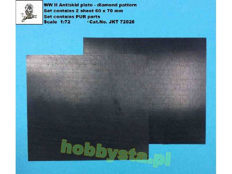 WW II Antiskid Plate - Diamond Pattern - 60 X 70 mm 2pcs - zdjęcie 1 WW II Antiskid Plate - Diamond Pattern - 60 X 70 mm 2pcs - zdjęcie 1