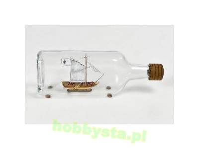 Jacht Holenderski - Golden Yacht - model w butelce - zdjęcie 1