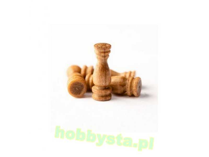 Tralki drewniane orzech 8mm 20szt. - zdjęcie 1 Tralki drewniane orzech 8mm 20szt. - zdjęcie 1
