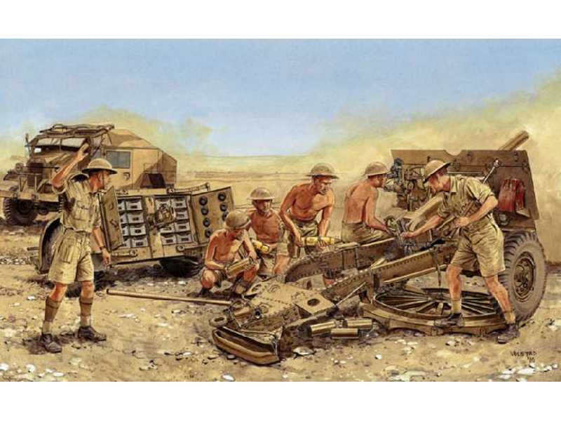 Brytyjskie działo polowe 25-Pdr. Mk.II z przodkiem i obsługą - zdjęcie 1 Brytyjskie działo polowe 25-Pdr. Mk.II z przodkiem i obsługą - zdjęcie 1