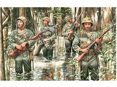 Figurki US Marines w dżungli - II W.Ś. - zdjęcie 1