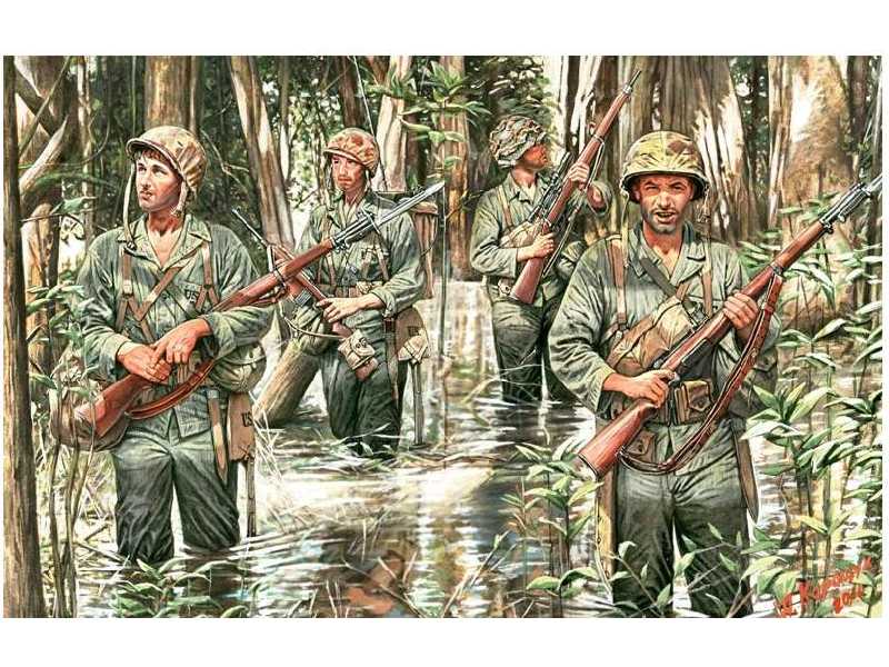 Figurki US Marines w dżungli - II W.Ś. - zdjęcie 1 Figurki US Marines w dżungli - II W.Ś. - zdjęcie 1