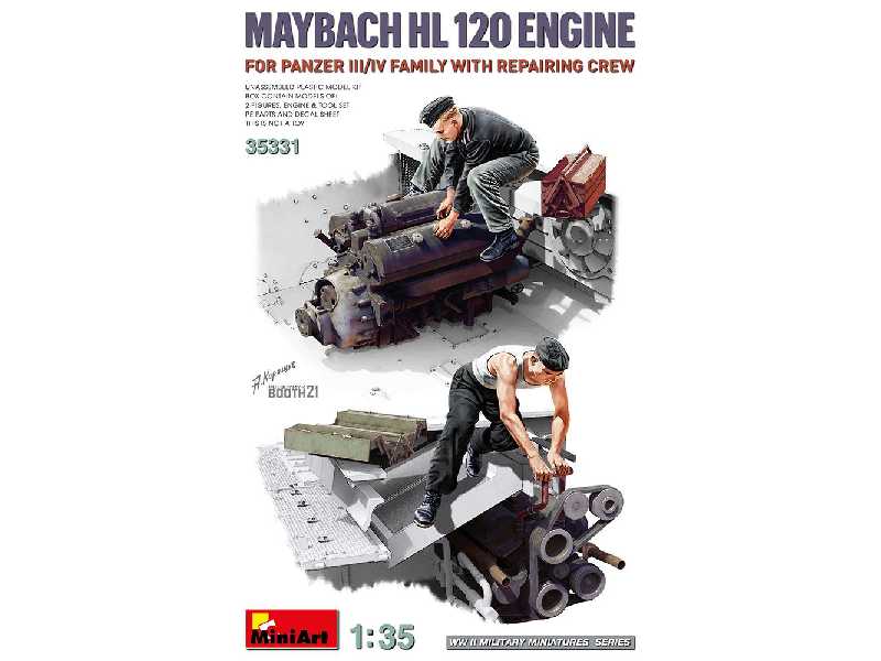 Silnik Maybach Hl 120 do Panzer III/IV z ekipą naprawczą - zdjęcie 1