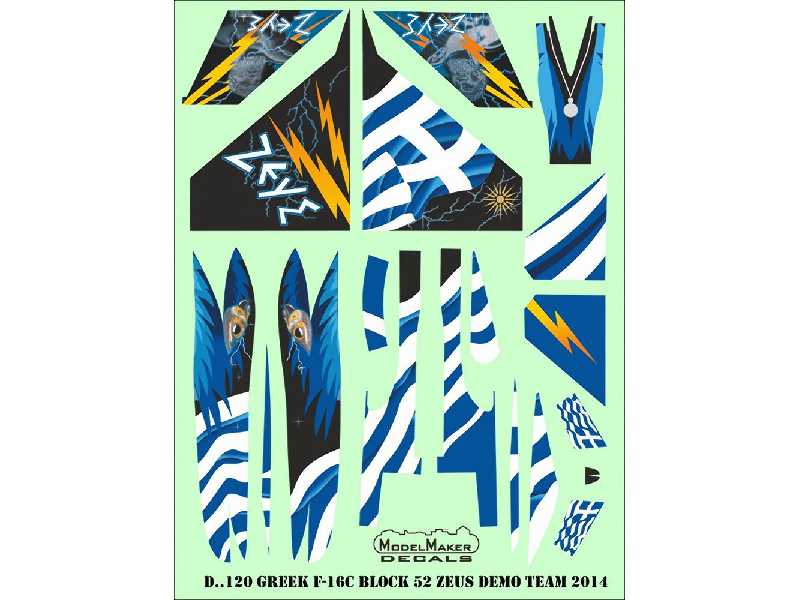 Greek F-16c Block 52 ZeUS Demo Team 2015 Decal + Resin Cft And P - zdjęcie 1 Greek F-16c Block 52 ZeUS Demo Team 2015 Decal + Resin Cft And P - zdjęcie 1