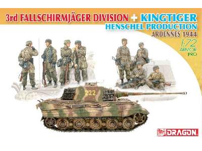 3rd Fallschirmjager Div. + KingTiger Henschel Prod. Ardeny 1944 - zdjęcie 1