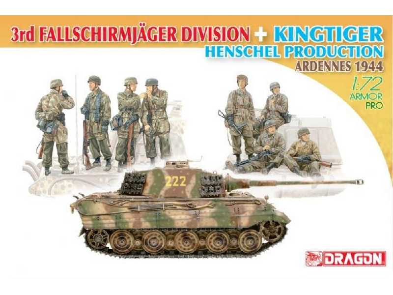 3rd Fallschirmjager Div. + KingTiger Henschel Prod. Ardeny 1944 - zdjęcie 1