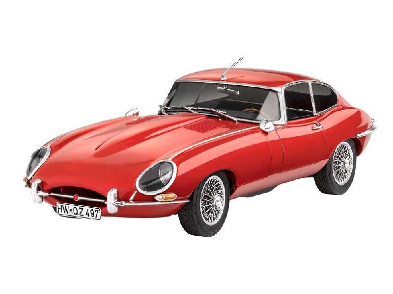 Jaguar E-Type (Coupé) - zestaw z farbkami, pędzelkiem i klejem - zdjęcie 1