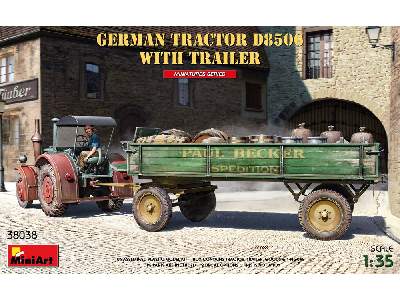 Niemiecki ciągnik rolniczy D8506 z przyczepą - zdjęcie 1