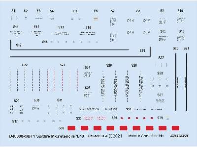 Spitfire Mk. V stencils 1/48 - zdjęcie 1