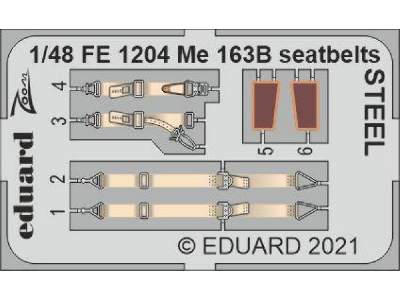 Me 163B seatbelts STEEL 1/48 - zdjęcie 1