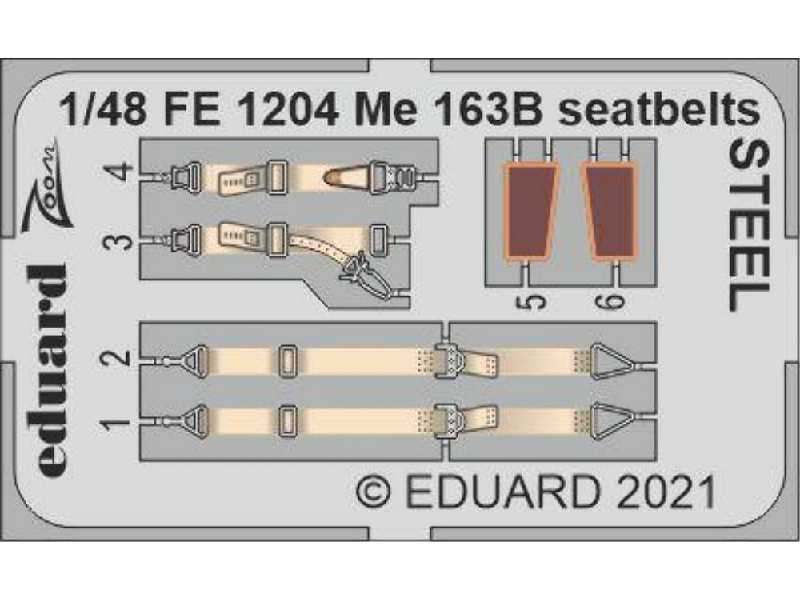Me 163B seatbelts STEEL 1/48 - zdjęcie 1 Me 163B seatbelts STEEL 1/48 - zdjęcie 1