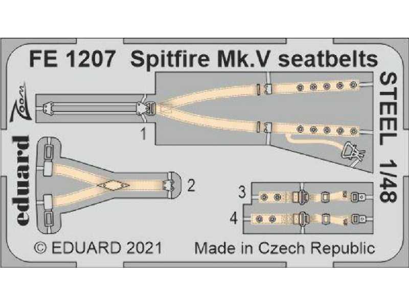 Spitfire Mk. V seatbelts STEEL 1/48 - zdjęcie 1