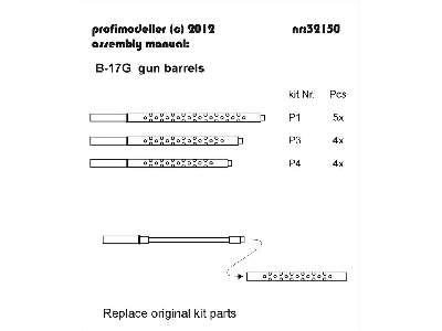 Boeing B-17g Flying Fortress Gun Barrels (Designed To Be Used Wi - zdjęcie 1