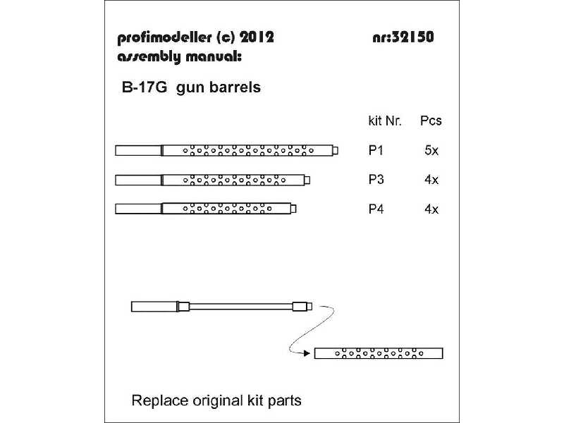 Boeing B-17g Flying Fortress Gun Barrels (Designed To Be Used Wi - zdjęcie 1