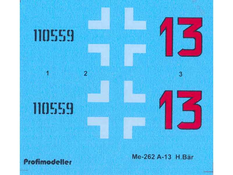 H.Bar Me-262 A-13 - zdjęcie 1 H.Bar Me-262 A-13 - zdjęcie 1