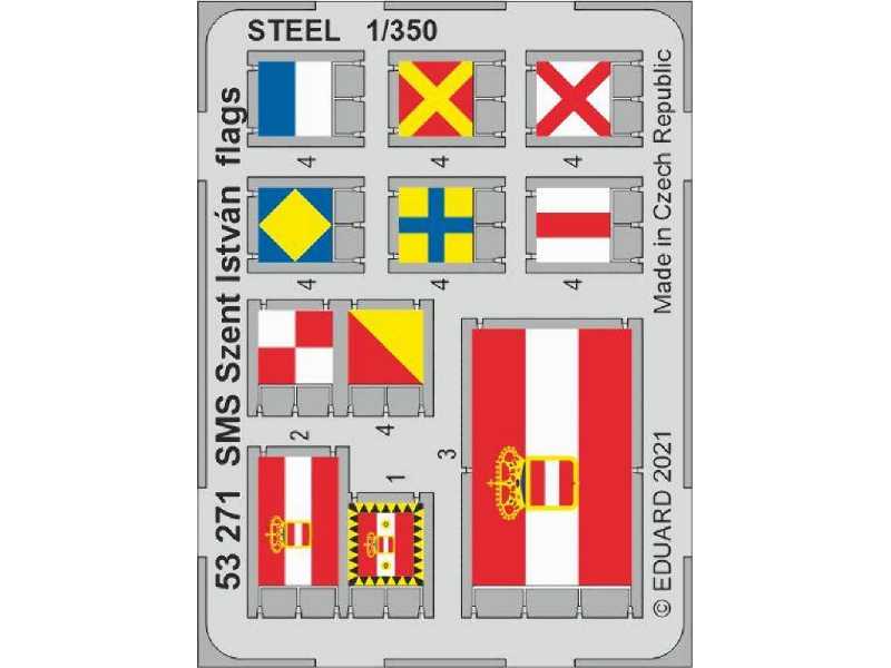SMS Szent István flags STEEL 1/350 - zdjęcie 1 SMS Szent István flags STEEL 1/350 - zdjęcie 1