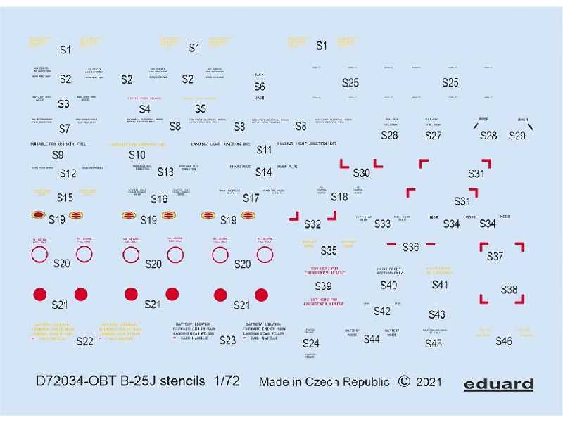 B-25J stencils 1/72 - zdjęcie 1 B-25J stencils 1/72 - zdjęcie 1