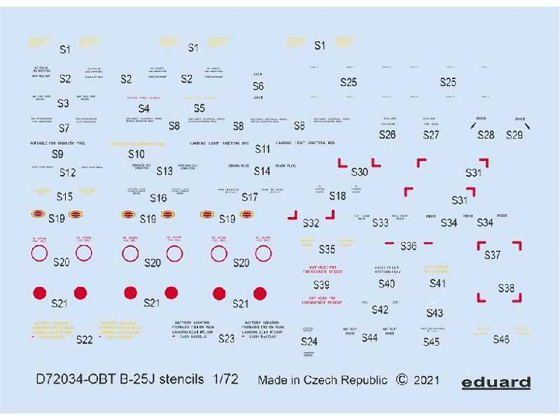 B-25J stencils 1/72 - zdjęcie 1