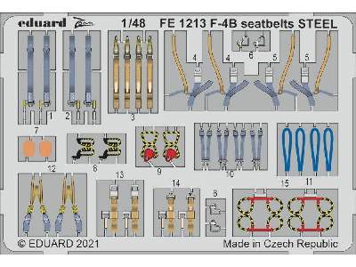 F-4B seatbelts STEEL 1/48 - Tamiya - zdjęcie 1