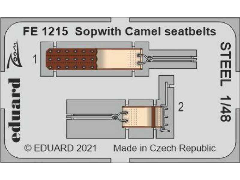 Sopwith Camel seatbelts STEEL 1/48 - zdjęcie 1 Sopwith Camel seatbelts STEEL 1/48 - zdjęcie 1