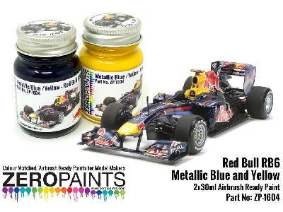 1604 Red Bull Rb6 Metallic Blue And Yellow Set - zdjęcie 1