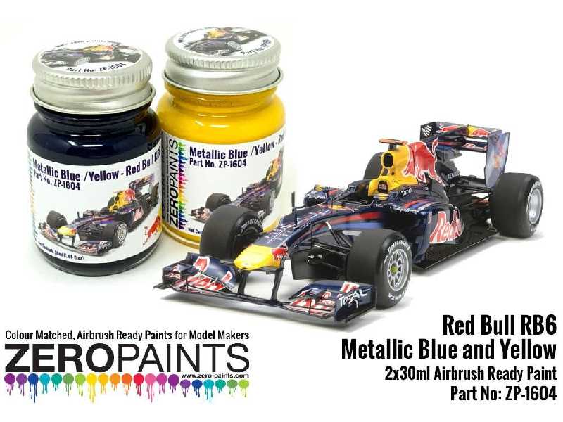 1604 Red Bull Rb6 Metallic Blue And Yellow Set - zdjęcie 1