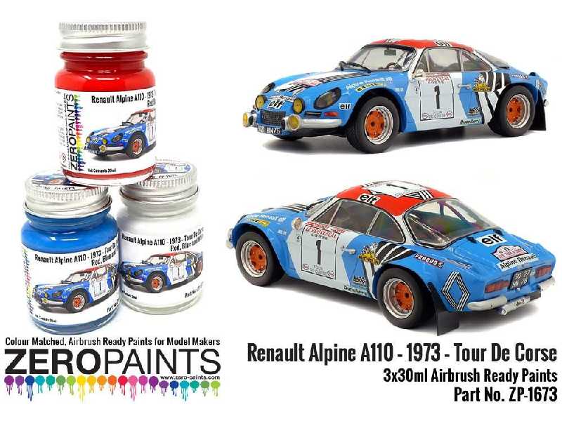 1673 Renault Alpine A110 - 1973 - Tour De Corse Red - White - Bl - zdjęcie 1